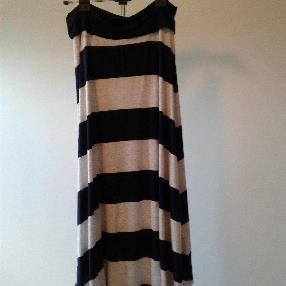 GAP Fold Over Navy and Grey Skirt L